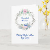 フローラリース付き卵ドナーの母の日カード カード (黄色い花)