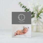 フローラリース写真の誕生発表 ポストカード (スタンド正面)