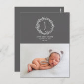 フローラリース写真の誕生発表 ポストカード (正面/裏面)