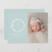 フローラリース写真の誕生発表 ポストカード (正面/裏面)