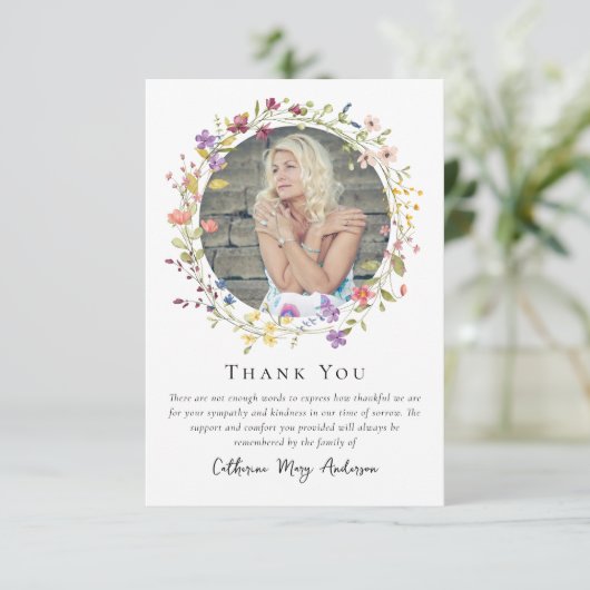 フローラリース写真悔やみや弔慰葬儀記念館 サンキューカード (スタンド正面)