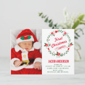 フローラリース初めてのクリスマスの誕生発表 案内状 (スタンド正面)