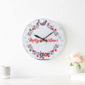 フローラリース及び鳥 ラージ壁時計 (ホーム)