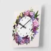 フローラリース壁時計 スクエア壁時計 (傾斜)