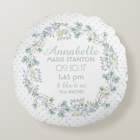 フローラリース子供部屋記念 ラウンドクッション (正面)