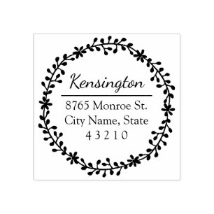 フローラリース差出人住所ウッドスタンプ ラバースタンプ