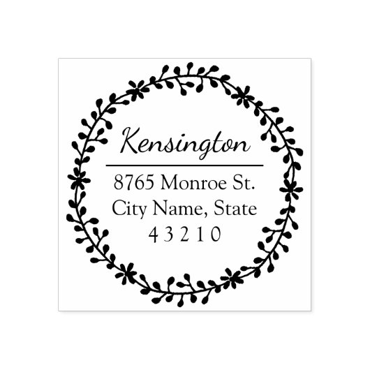 フローラリース差出人住所ウッドスタンプ ラバースタンプ (インプリント)