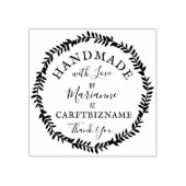 フローラリース感謝していラフで手作り ラバースタンプ (インプリント)