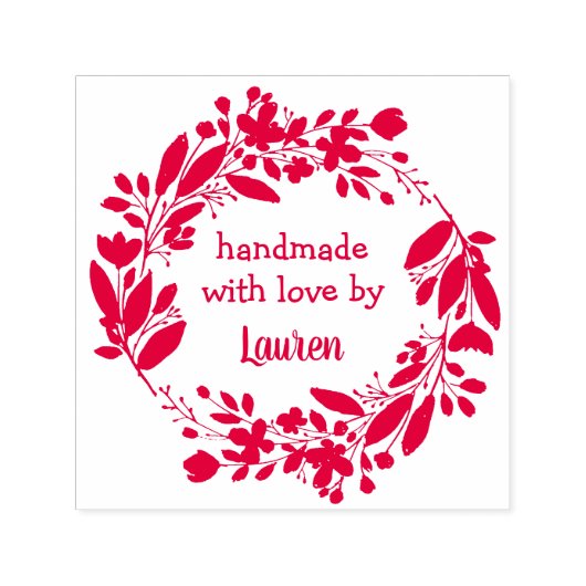 フローラリース手作りラブバイ名前をカスタムする セルフインキングスタンプ (デザイン)