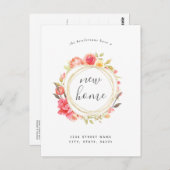 フローラリース新居引っ越しのお知らせ ポストカード (正面/裏面)