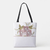 フローラリース春サマーピンク花グリーンlea トートバッグ (裏面)