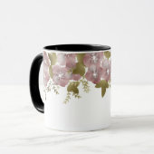 フローラリース春サマーピンク花グリーンlea マグカップ (正面左)