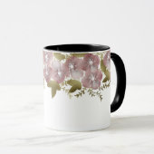 フローラリース春サマーピンク花グリーンlea マグカップ (正面右)