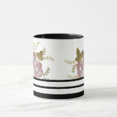 フローラリース春サマーピンク花グリーンlea マグカップ (中央)