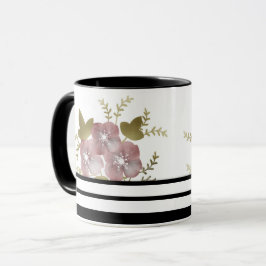 フローラリース春サマーピンク花グリーンlea マグカップ