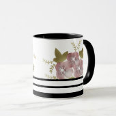 フローラリース春サマーピンク花グリーンlea マグカップ (正面右)