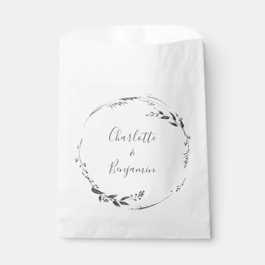 フローラリース書風カスタムウェディング フェイバーバッグ (正面)