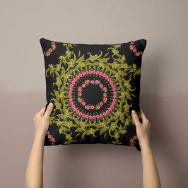 フローラリース枕インブラック クッション