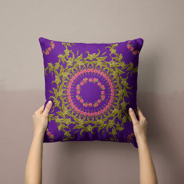 フローラリース枕（紫） クッション