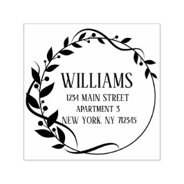 フローラリース植物体差出人住所 セルフインキングスタンプ