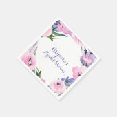 フローラリース水彩エレガントブライダルシャワー スタンダードカクテルナプキン (角)