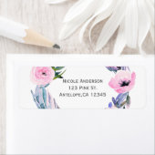 フローラリース水彩エレガントブライダルシャワー ラベル (インサイチュ)