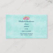 フローラリース水彩フラワーピンクと紫 名刺 (裏面)