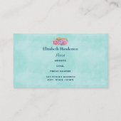 フローラリース水彩フラワーピンクと紫 名刺 (裏面)