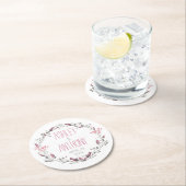 フローラリース水結婚色 ラウンドペーパーコースター (インサイチュ)
