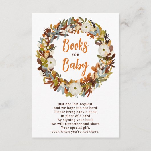 フローラリース秋のパンプキンブック エンクロージャーカード (正面)