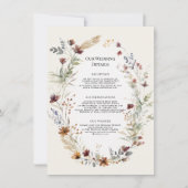 フローラリース秋ワイルドフラワー結婚ズ詳細 招待状 (正面)
