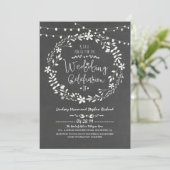 フローラリース素朴ライトウェディング誘い 招待状 (スタンド正面)