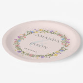 フローラリース紫赤面野結婚花 ペーパープレート (アングル)