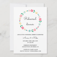 フローラリース結婚のリハーサルのディナー招待