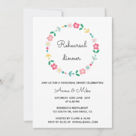 フローラリース結婚のリハーサルのディナー招待 招待状