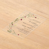 フローラリース結婚アクリル招待状 アクリル招待状 (レイダウン)