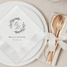 フローラリース結婚イニシャルモノグラム紙