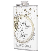 フローラリース結婚グリッターパーソナライズされた フラスク (左)