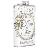 フローラリース結婚グリッターパーソナライズされた フラスク (右)