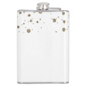 フローラリース結婚グリッターパーソナライズされた フラスク (裏面)