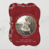 フローラリース聖なる書物、 経典クリスマスフォトカード シーズンカード (正面/裏面)