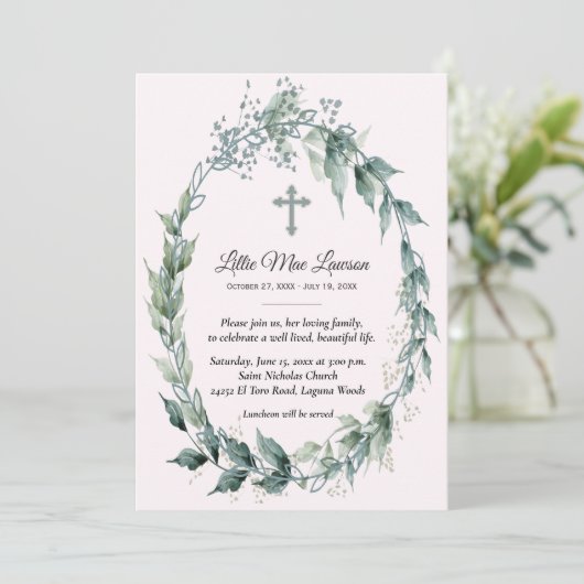 フローラリース葬儀記念追悼ピンク (スタンド正面)