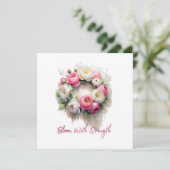 フローラリース誕生日招待状 招待状 (スタンド正面)