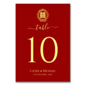 フローラリース赤い二重中国の結婚幸福 テーブルナンバー (正面)
