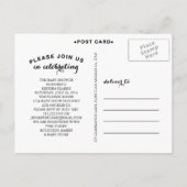 フローラリース黒板 |ベビーシャワー招待状 インビテーションポストカード (裏面)