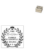 フローラリース&クラウンファミリーネーム差出人住所 ラバースタンプ (押印)