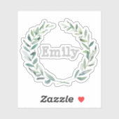 フローラリース パーソナライズされた シール (シート)