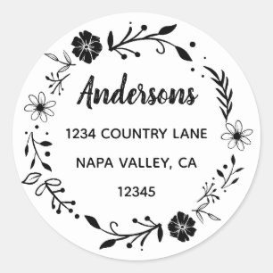 フローラリース  ファミリ名差出人住所 ラウンドシール