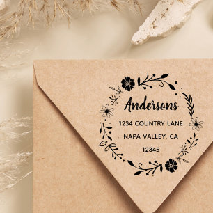 フローラリース  ファミリ名差出人住所 ラバースタンプ