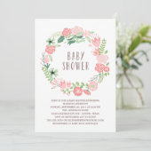 フローラリース |ベビーシャワー招待状 招待状 (スタンド正面)